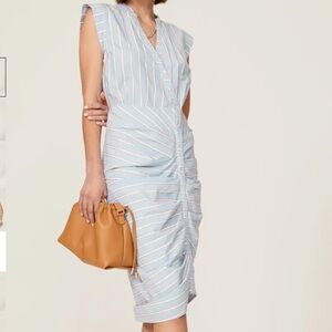 VERONICA BEARD ruched striped dress